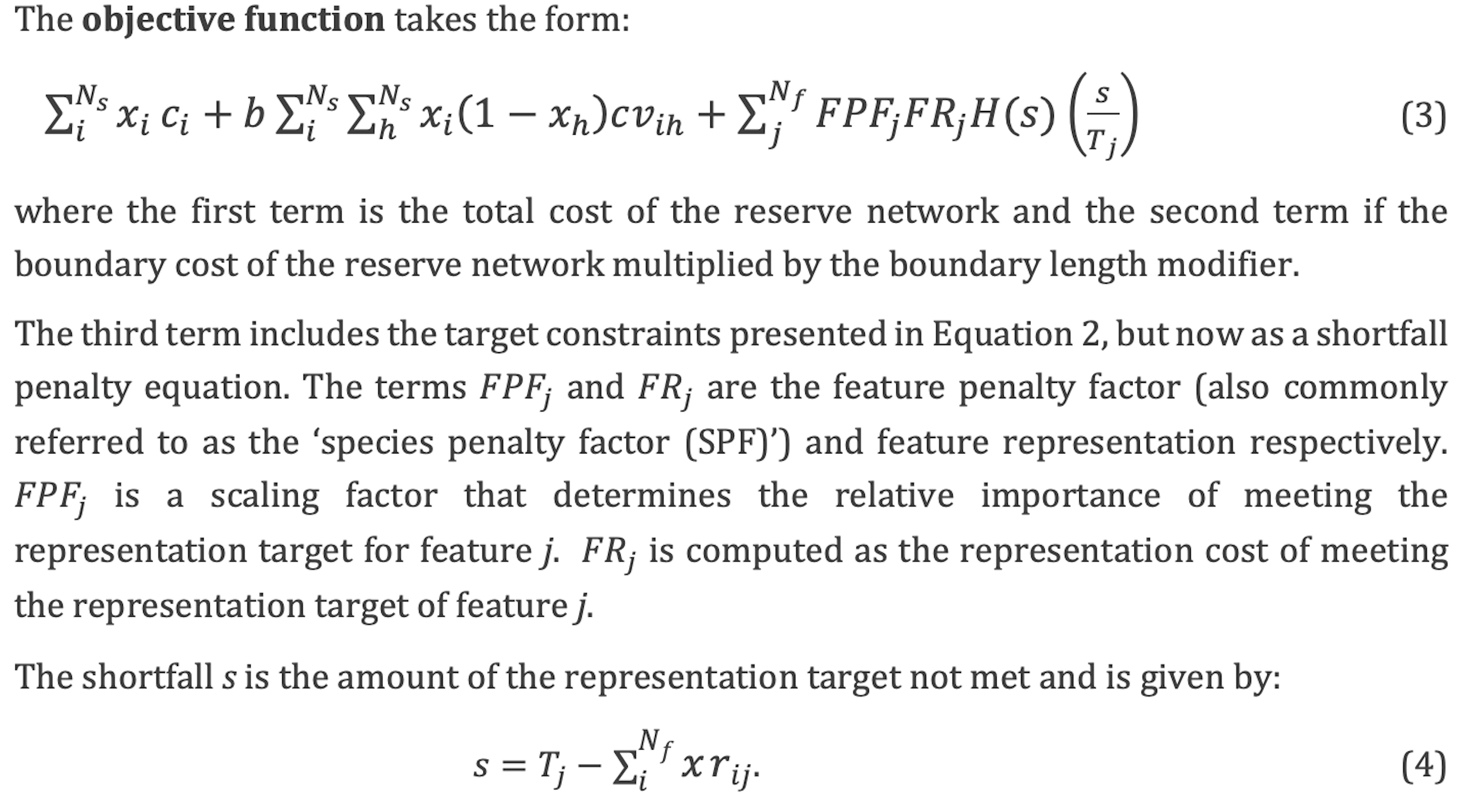 Prioritizr Objective